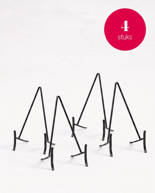 vtwonen - Bordenstandaard - Metaal - Zwart - 11x20 cm - Set van 4