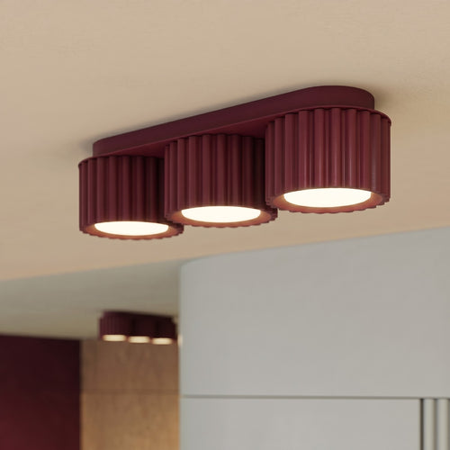 Sollux Lighting Plafondlamp AURA 3 bordeaux Gx53 - 32,5x10x8cm