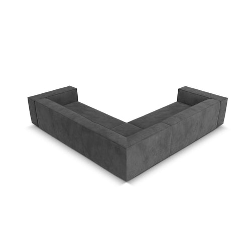 Cosmopolitan Design - Symmetrische hoekbank Turin 5-zits, structurele stof grijs - 280x280x68cm