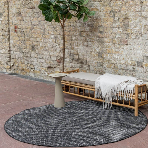 Eva Interior Buitenkleed Dahl Rond - Zwart - Dubbelzijdig - 200 x 200 cm