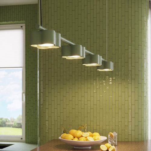 Sollux Lighting Kroonluchter OVIO 4 olijfgroen Gx53 - 122x12x208cm