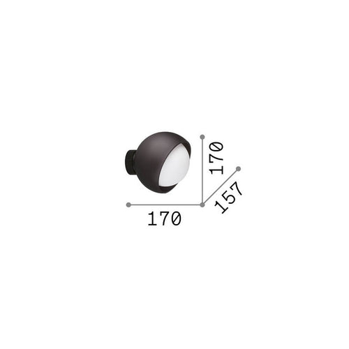 Ideal Lux BLOOM 17 cm bolvormige wandlamp zwart 1x E27