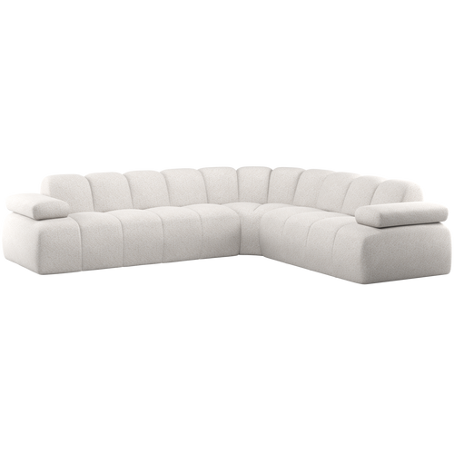 WOOOD hoekbank rechts Mojo - Wollig - Ecru - 74x310x230