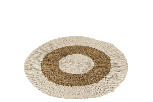 J-Line tapijt Rond - zeegras - wit/naturel - small - vtwonen shop