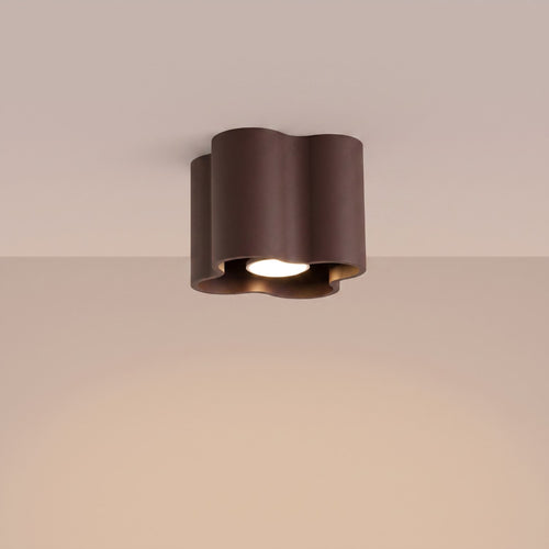 Sollux Lighting Plafondlamp OVIO 1 bruin GU10 - 12x12x10cm