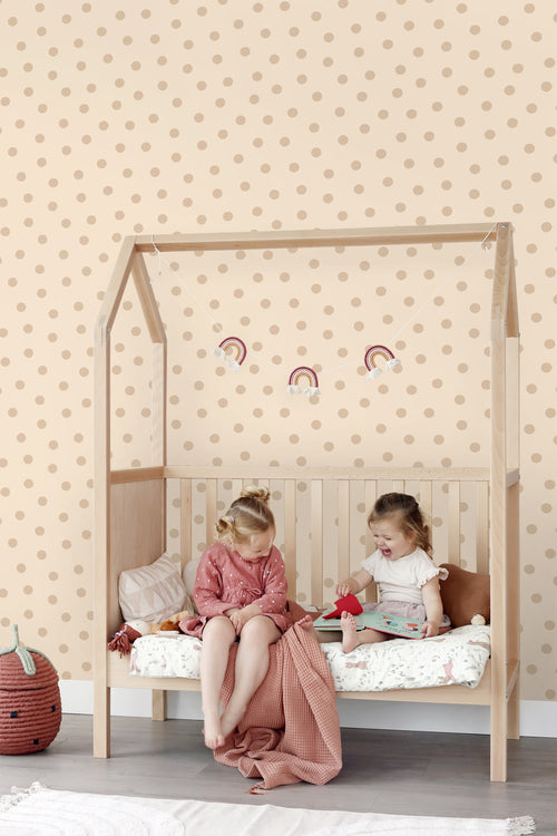 ESTAhome behang stippen beige - 53 cm x 10.05 m - 139730