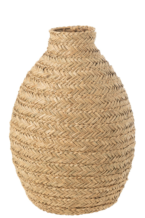 J-Line vaas Gevlochten - zeegras - naturel - large - 60 cm hoog