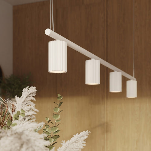 Sollux Lighting Kroonluchter KARBON 4 wit - 122x6,5x212cm