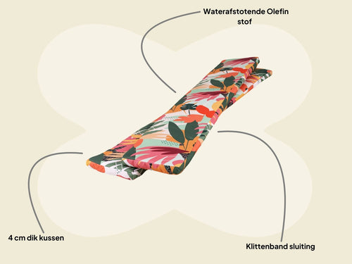 MaximaVida picknicktafel kussen Vaiana 200 x 30 x 4 cm 2 stuks - waterafstotend
