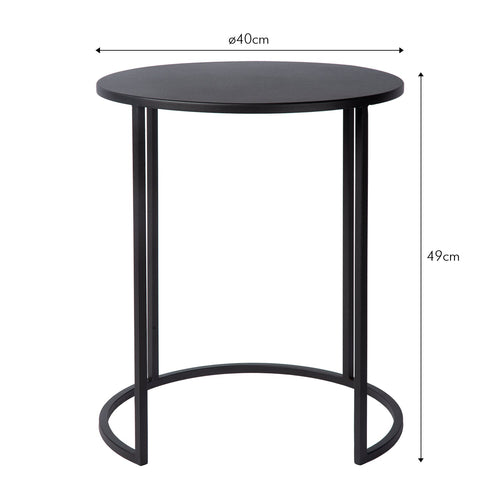 Atmooz bijzettafel Vibor - zwart - Ø 40 x H 49 cm
