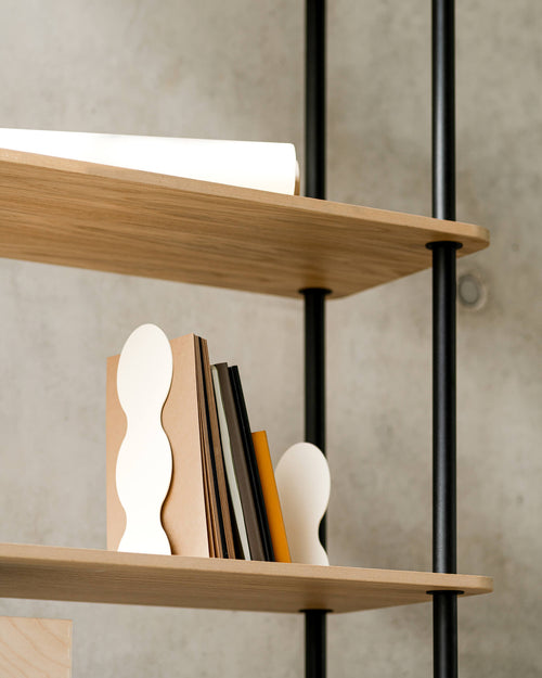 noo.ma Teidi 2-laags houten rekunit - modulair, eikenfineer, 115 x 38 x 9 cm