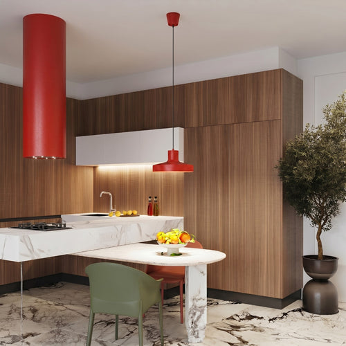 Sollux Lighting Hanglamp BILO rood - 35x35x120cm