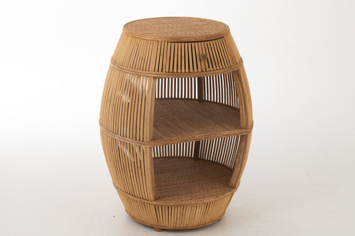 J-Line bartafel Barrel - jute/bamboe - naturel