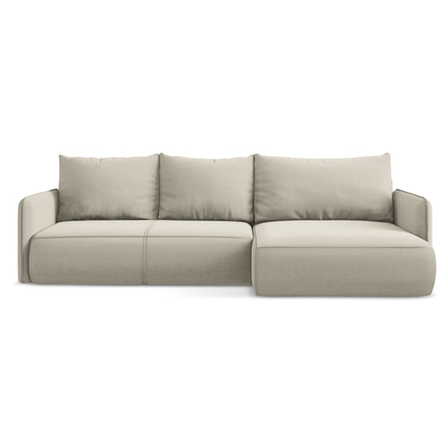 LaMiaSofa hoekbank rechts Palermo - velours - parel - 240x148x86