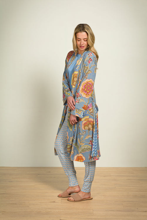 Pip Studio - Bobien Lange pyjamabroek - Dames - Mojo - Blauw - XL - vtwonen shop