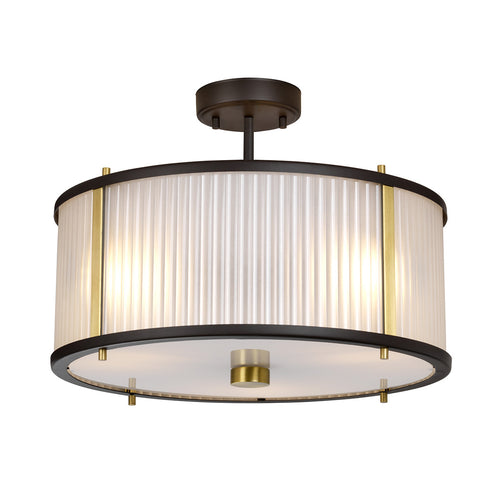 Corona cilindrische 3-lichts hanglamp, museumbrons