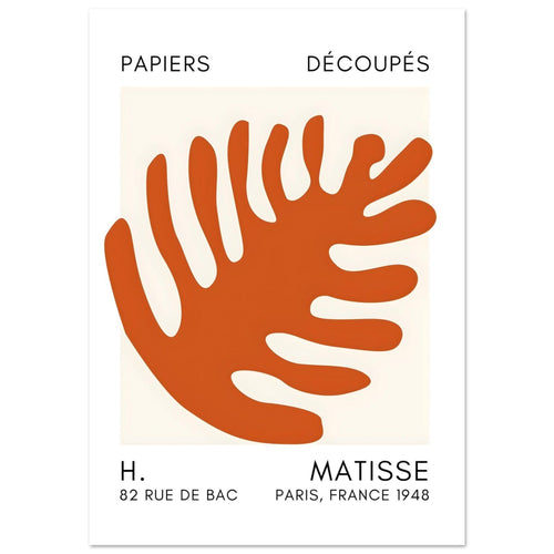 Artfulprints Poster met Lijst Matisse – Coral bloom orange   - 50x70 cm - Oranje