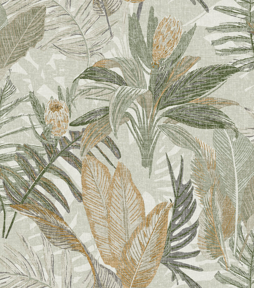 Sanders & Sanders behang bladeren vergrijsd groen en geel - 53 cm x 10 m - 640239 - vtwonen shop