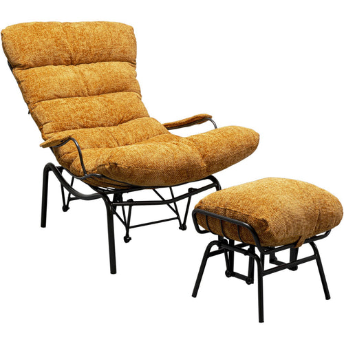 Kare Design Fauteuil en Voetensteun Vienna Swing geel - vtwonen shop