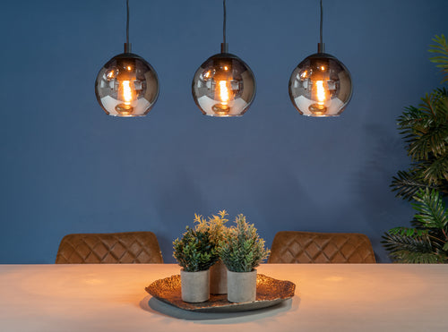 EGLO hanglamp Ariscani - e27 - 76,5 cm - zwart - rookglas