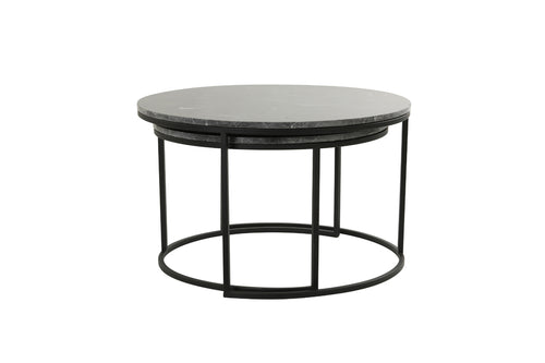 Light & Living salontafel ALFIO - Ø75x45.5cm - bruin - Set van 2 - vtwonen shop