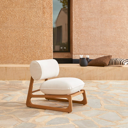 Tikamoon Tuinfauteuil in massief teakhout en stof - Naturel - vtwonen shop