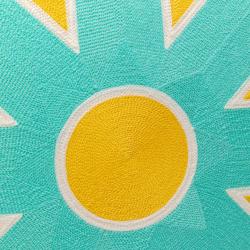 Kare Design Kussen Icon zon geel en turkoois