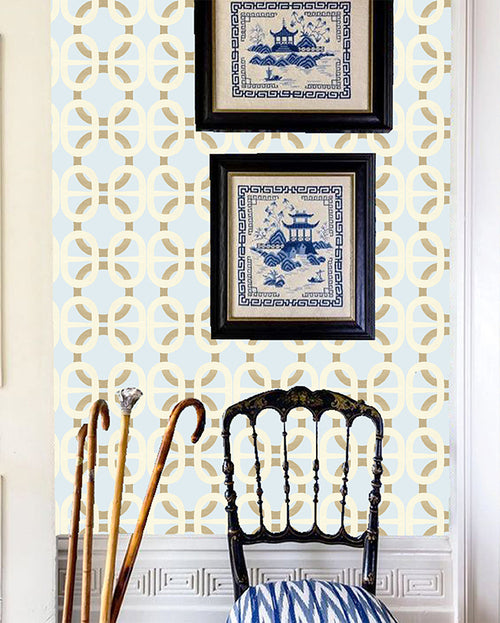 Catchii Behang Jeanne Luc licht blauw - vtwonen shop