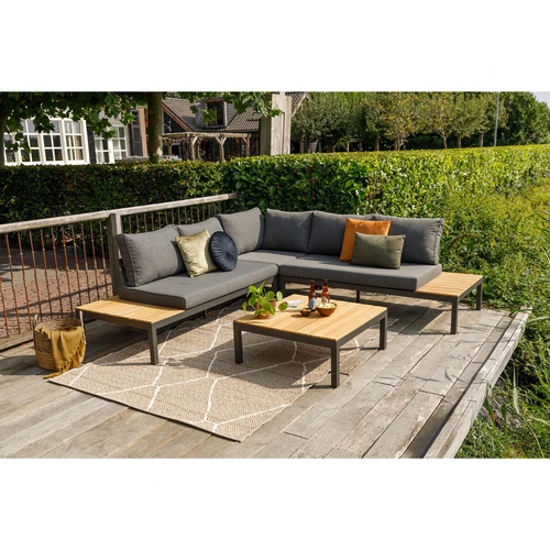 Exotan loungeset buiten La Vida - Teakhout - Bruin - 63x245x245 - vtwonen shop