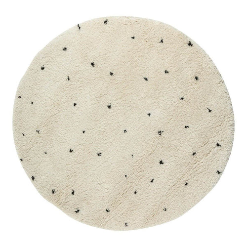 Interieur05 Rond Kindervloerkleed  hoogpolig Cream/Zwart - Dots - 160 x 160 cm - vtwonen shop