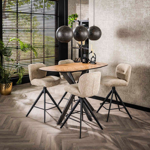 Giga Meubel Bartafel Organisch - Naturel Hout - 140x80x92cm