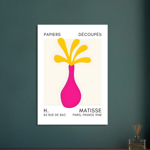 Artfulprints  Matisse - Ocean flower yellow/pink   poster 70x100 cm