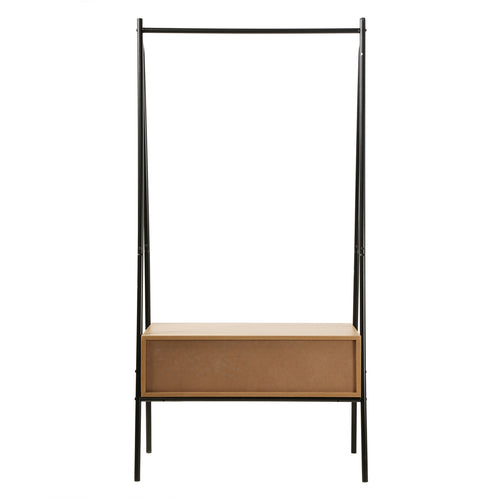 Calicosy - Zwart metalen kleerkast met 1 lade JILL - 39x84x170 cm