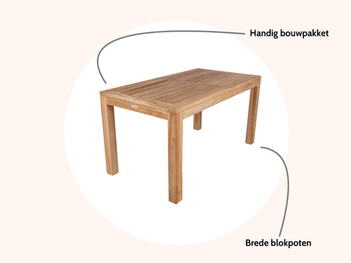 MaximaVida teakhouten tafel Java 150 x 80 cm - vtwonen shop
