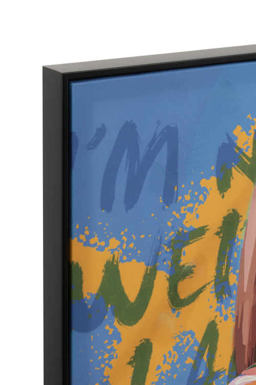 J-Line wanddecoratie Graffiti Vrouw Lolly - canvas/verf - mix - vtwonen shop