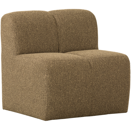 WOOOD eetbankje 84cm met rugleuning Mojo - Bouclé - Geel/Bruin Melange - vtwonen shop