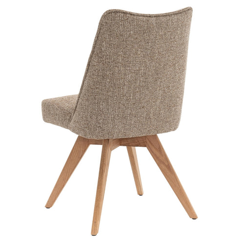 DÉJA Living Eetkamerstoel Meau - Taupe/Naturel - Draaibaar - Set van 2