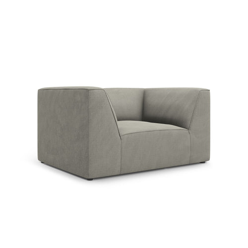 Cosmopolitan Design - Fauteuil Siena ribfluwelen lichtgrijs - 92x120x69cm