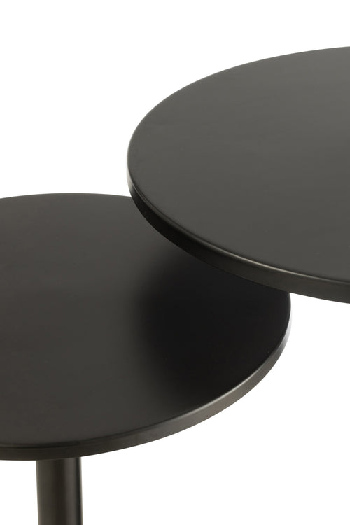 J-Line bijzettafel Rond - metaal - zwart - 2 stuks