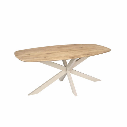 Starfurn Eettafel Ferris - Deens Ovaal Zand/Eikenhout - 180x90x76cm