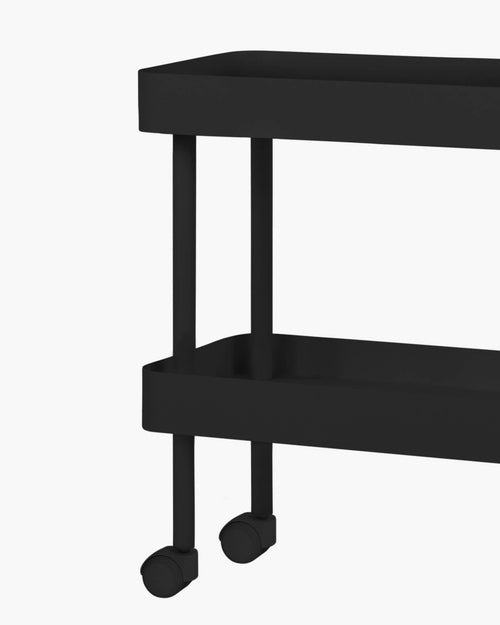 noo.ma Nolle Console 2-tier - metalen console 60x30x57,5 cm, Vulcano Black