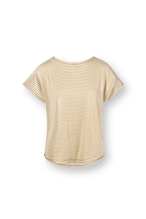 Pip Studio - Tatum Pyjama Shirt - Dames - Little Sumo Stripe - Zand - XL - vtwonen shop