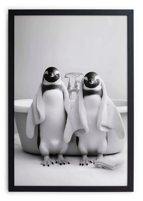 Zwarte lijst met kader 40x30 pinguïn bad - vtwonen shop