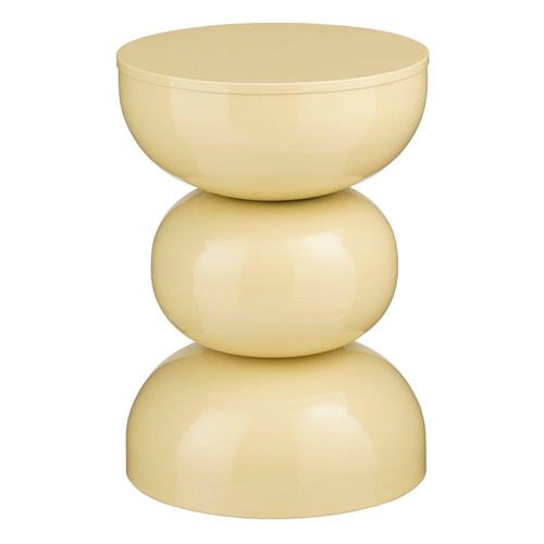 Mica Decorations Luna Bijzettafel - Bijzettafel Rond H46 x Ø32 cm - IJzeren Tafeltje voor Slaapkamer of Woonkamer - Nachtkastje of Plantentafeltje -