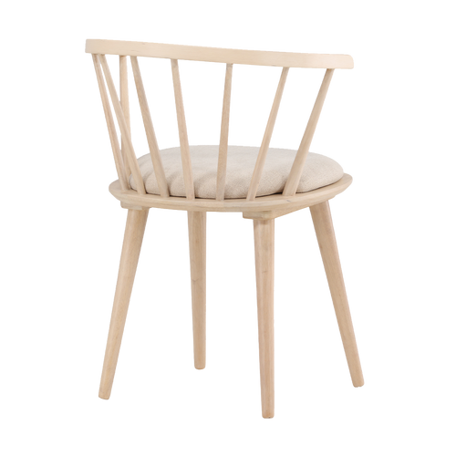 Nest living Paco Houten Eetkamerstoel Vast Zitkussen - whitewash - vtwonen shop