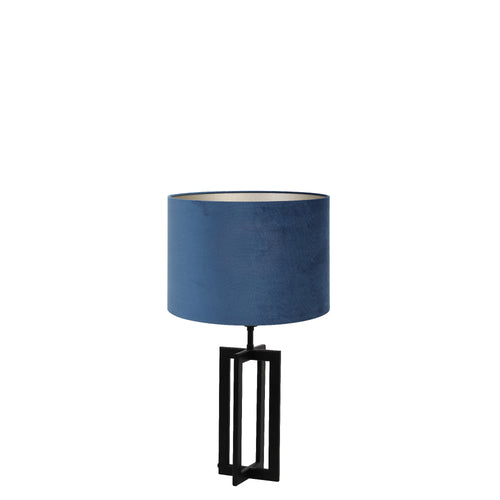 Light & Living tafellamp Mace/Velours - zwart, blauw - 30x30x56cm