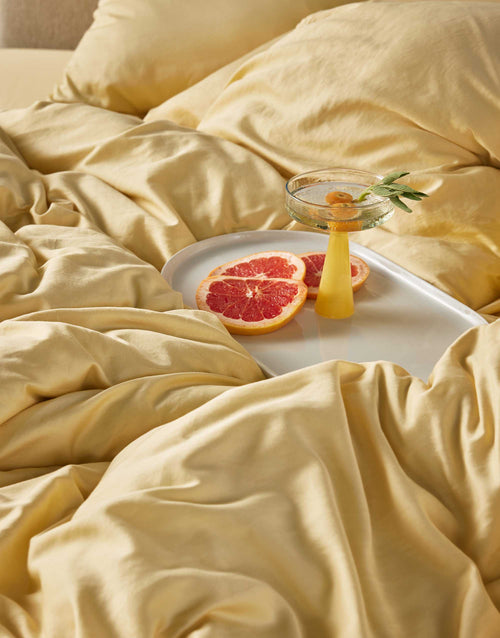 Essenza Minte dekbedovertrek - Lits-Jumeaux XL – 260x200/220 cm - Yellow straw