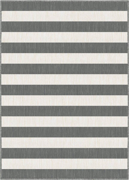 Eva Interior Buitenkleed Stripes Grijs/Wit dubbelzijdig - 200 x 290 cm - vtwonen shop