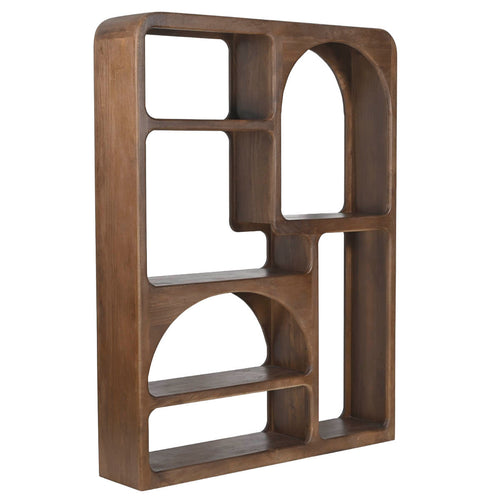 Giga Meubel Vakkenkast Yuki - Donkerbruin Hout - 120x34x180cm