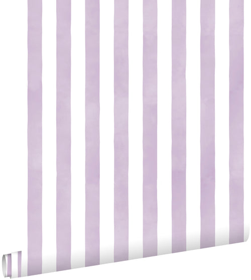 ESTAhome behang strepen paars en wit - 53 cm x 10.05 m - 131305 - vtwonen shop